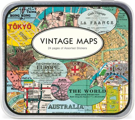 Amazon Cavallini Co Stickers Vintage Maps Label Map