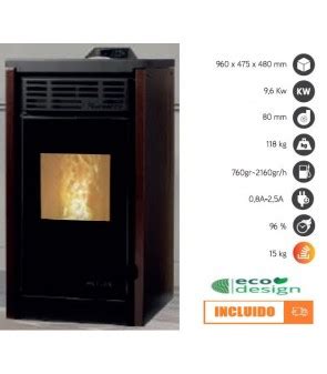 SALAMANDRA A PELLETS METLOR VICENTINA QUATTRO 9 6 KW DISNER Cor BRONZE