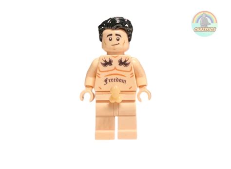 Naked Minifigures Six Pack Torso Surfer Man With Genitals Custom