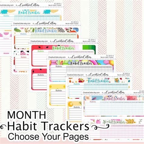 Habit Tracker Stickers - Etsy