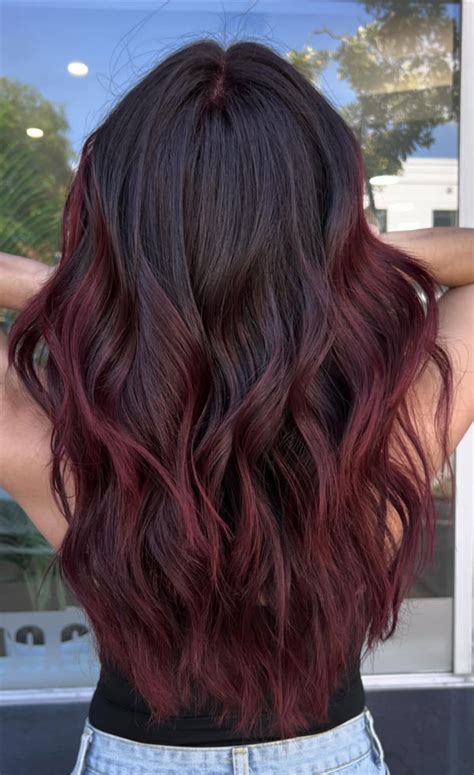 radiant red hair shades  autumn deep wine red waves