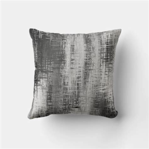 Graywhite Abstract Decor Pillow Zazzle