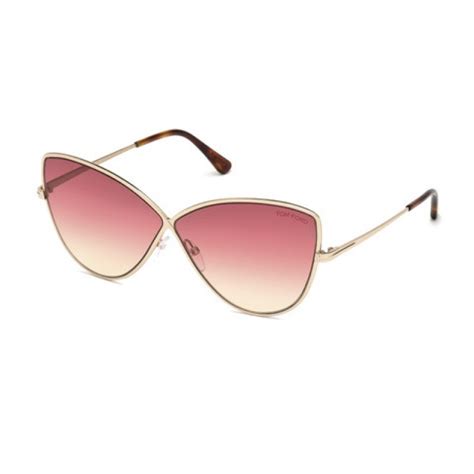 Tom Ford FT 0569 Elise 02 28T Shiny Gold Rose Sunglasses Woman