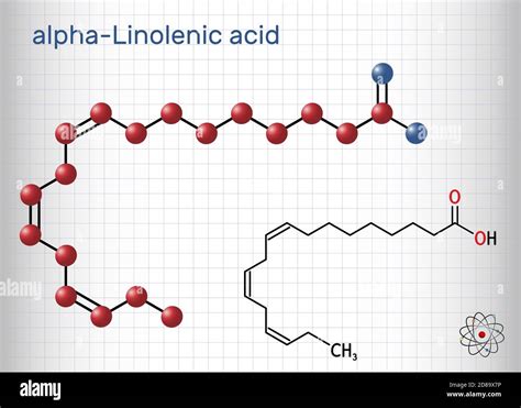 Alpha Linolenic Acid ALA Molecule Carboxylic Polyunsaturated Omega 3