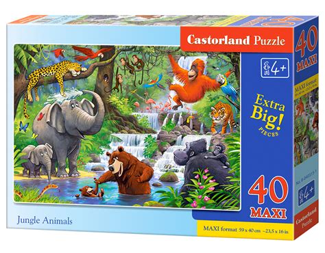 Puzzle maxi 40 elementów Zwierzęta w dżungli Castorland