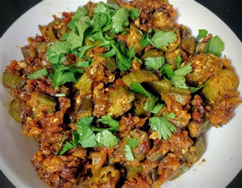 Bhindi Masala Recipe Okra In Onion Tomato Curry Vegecravings