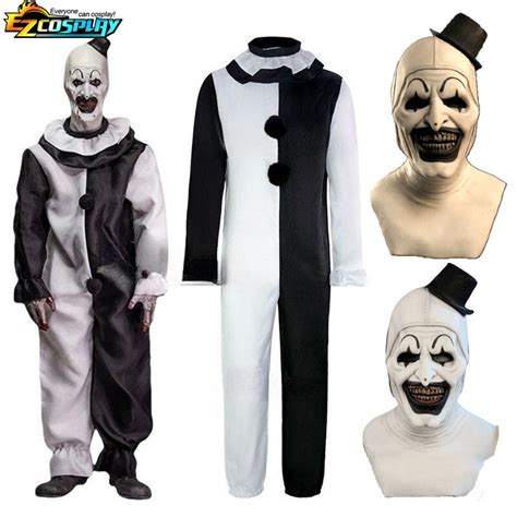 Terrifier Costume Art The Clown Cosplay Outfits The Killer Clown Jumpsuit Bodysuit Headgear For