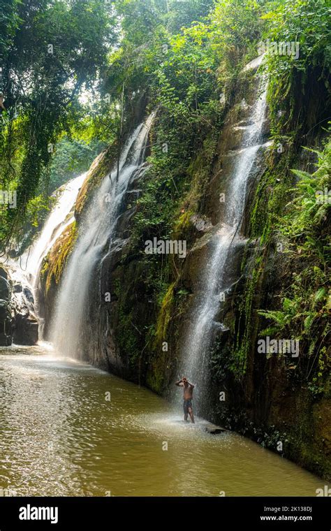 Small waterfalls near the Zongo waterfall, Democratic Republic of the Congo, Africa Stock Photo ...