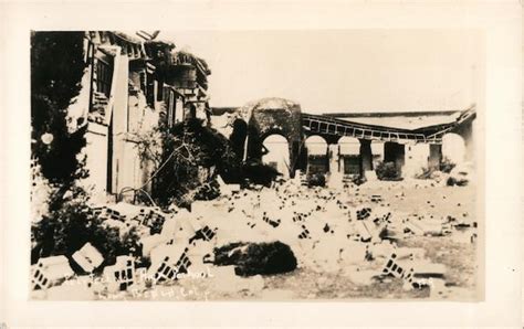 Destroyed Polytech High School Earthquake Long Beach, CA Postcard