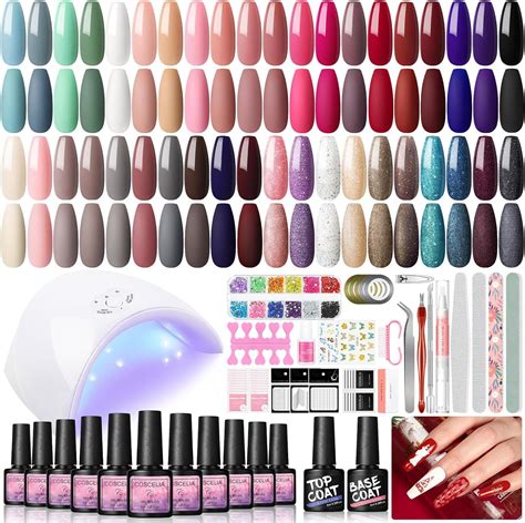 COSCELIA 40 Colors Gel Polish With 36W Nail Light Curing Gel Lamp For