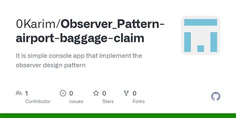 GitHub 0Karim Observer Pattern Airport Baggage Claim It Is Simple