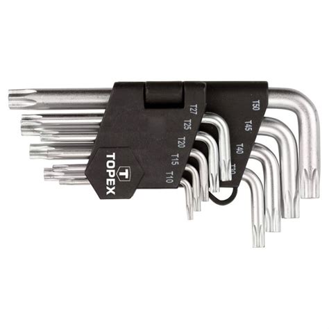 Topex L Type Torx Security Key Set With Storage Holder T10 T50 9 Pcs