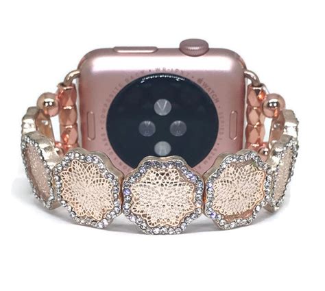 Apple Watch Band Rose Gold Crystal Sparkle Apple Watch Bracelet Band ...