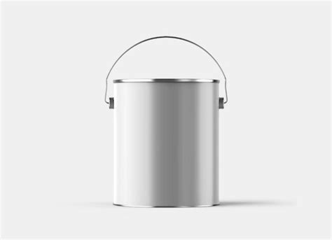 Metal Paint Bucket Mockup - GraphicsBunker