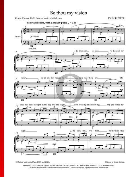 Be Thou My Vision Take Time To Be Holy John Rutter Piano Sheet