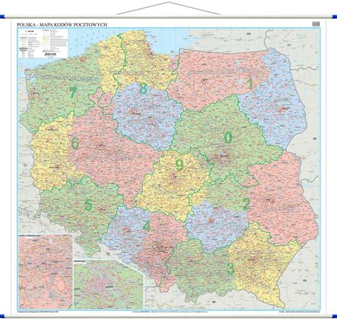 Polska Mapa Cienna Kody Pocztowe Eko Graf Eko Graf