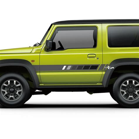 Suzuki JIMNY Side Grey Shadows Retro Stripes Decal Sticker Graphics