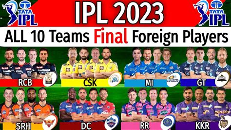 IPL 2023 All Teams Final Foreign Players List All Teams Overseas