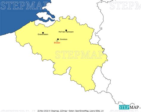 StepMap Belgien Landkarte für Belgien