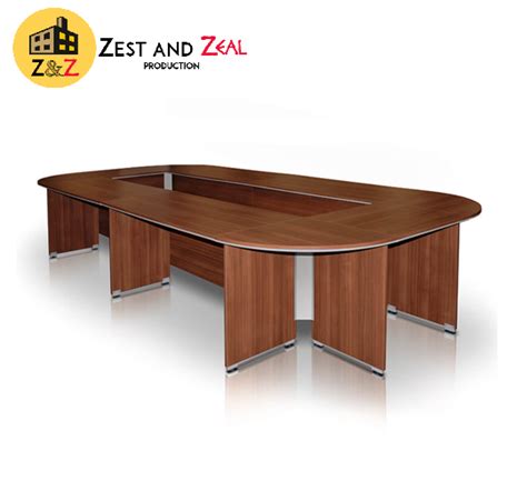 Brown Rectangular Wooden Conference Table Seating Capacity 8 Seat At