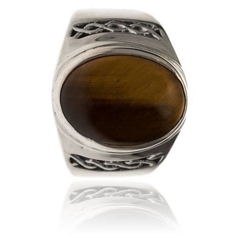 Bague Homme Il De Tigre Massive Argent Orus Ocarat