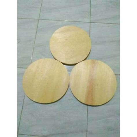 Jual Talenan Kayu Pinus Bulat Diameter 25 Cm Wooden Cutting Board