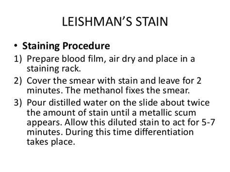 Peripheral Blood Smear Staining Procedure