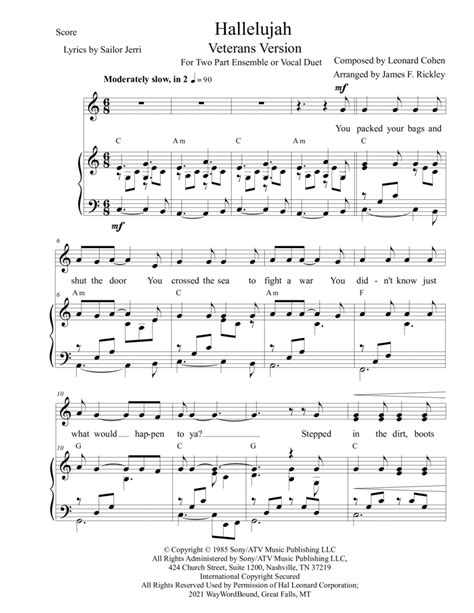 Hallelujah Arr James F Rickley By Lee Dewyze Sheet Music For Choir