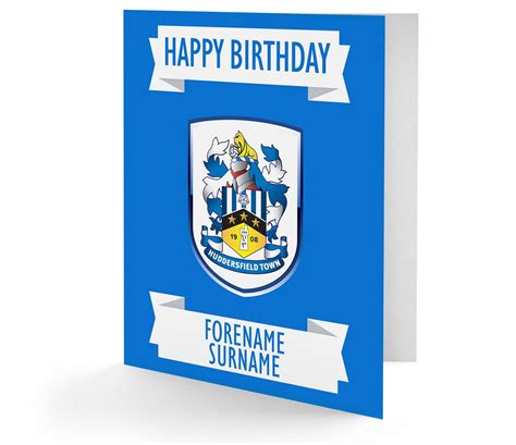 Huddersfield Town Birthday Card Personalised Official Merchandise