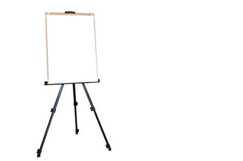 Premium Photo Wooden Easel With Blank Canvas On White Isolated