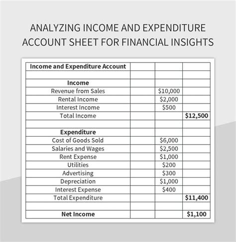 Analyzing Income And Expenditure Account Sheet For Financial Insights