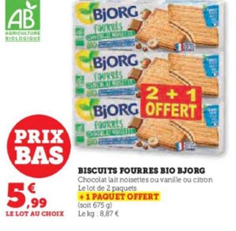 Promo Biscuits Fourrés Bio Bjorg chez Hyper U iCatalogue fr