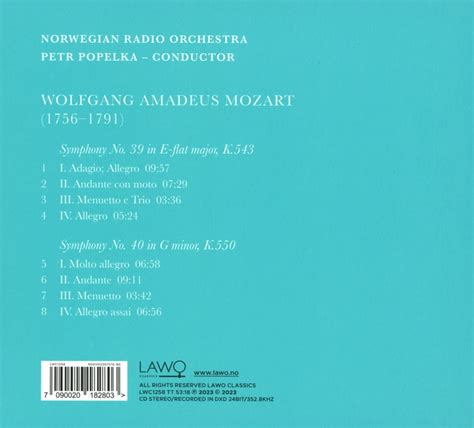 Wolfgang Amadeus Mozart Symphonien Nr 39 40 CD Jpc