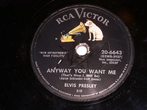 Elvis Presley Anyway You Want Me Love Me Tender Rpm Phonograph