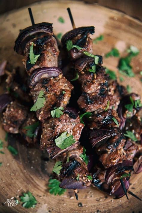 Grilled Asian Balsamic Steak Skewers Recipe Paleo Leap