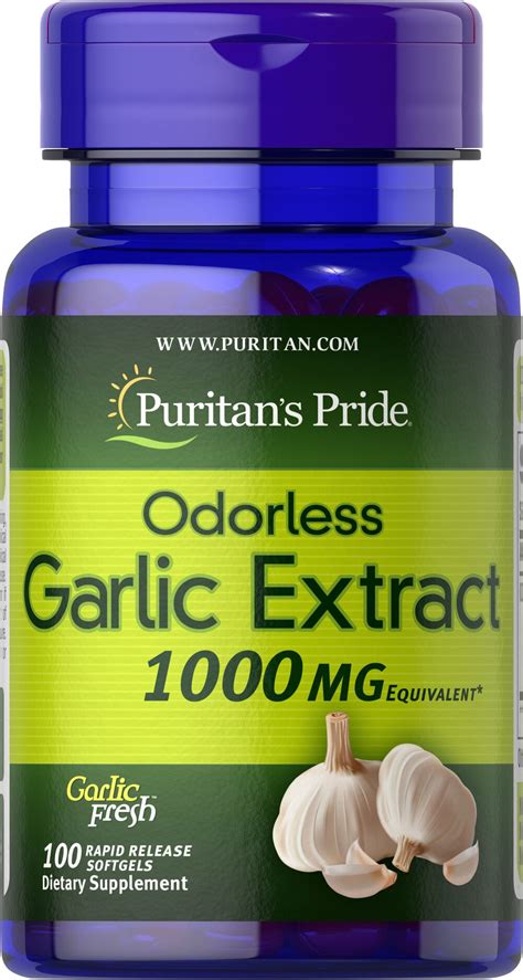 Odorless Garlic 10 Mg 100 Rapid Release Softgels Puritan S Pride