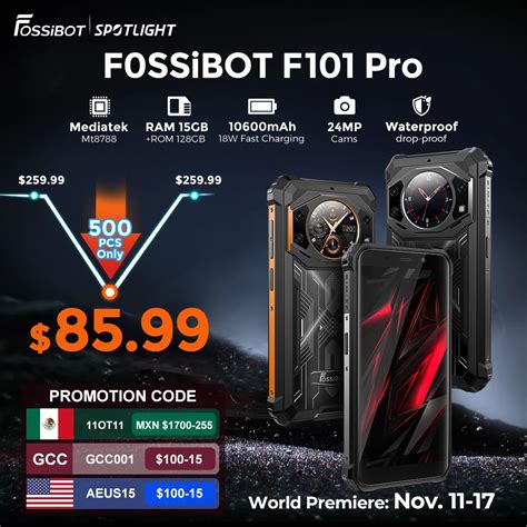 World Premiere Fossibot F101 Pro Rugged Smartphone 10600mAh IP68 15GB