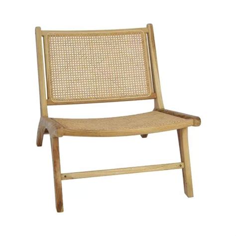 Basuki Fauteuil Lounge En Teck Et Cannage Mr Scandinave