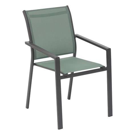 Fauteuil De Jardin Empilable Essentia Vert Olive Graphite En