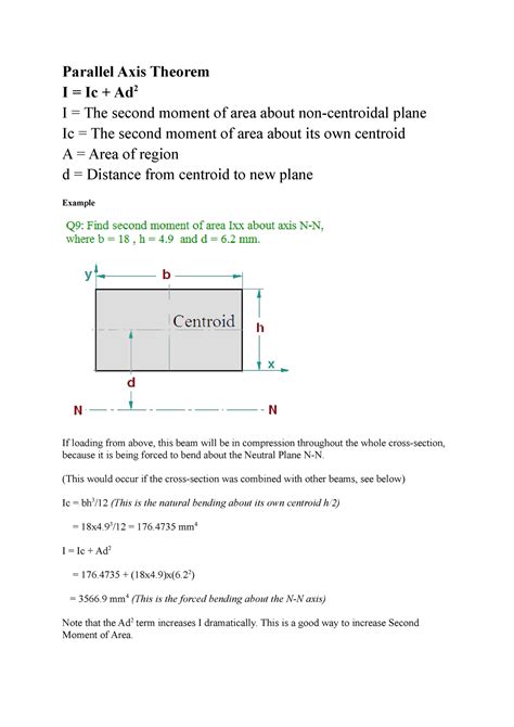 Parallel Axis Theorem I Beam