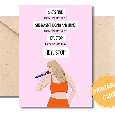 Taylorswift Birthday Card Etsy Uk