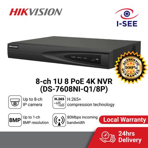 Authentic Hikvision 8 Channel 4K NVR CCTV Network Video Recorder DS