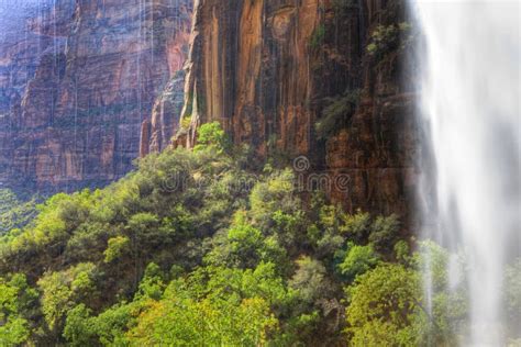 Waterfall in Zion National Park, Utah Stock Image - Image of view ...