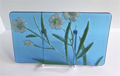 Fused Glass Floral Art Plate Bpr Designs