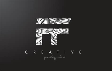 FF F F Letter Logo With Zebra Lines Texture Design Vector 5037341