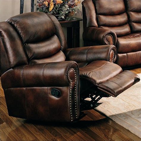 Leather Recliner Chair With Nailhead Trim Atelier Yuwa Ciao Jp