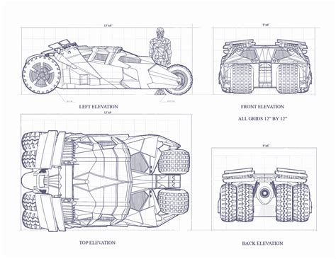 batmobile tumbler blueprint   blueprint   modeling