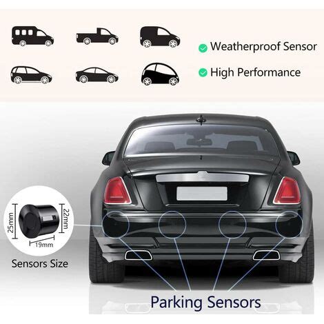 Black Car Reversing Radar Led Parking Beep Park Assist System With