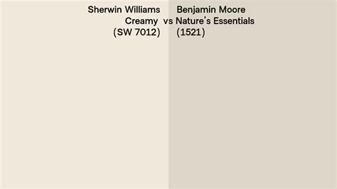 Sherwin Williams Creamy Sw Vs Benjamin Moore Nature S Essentials