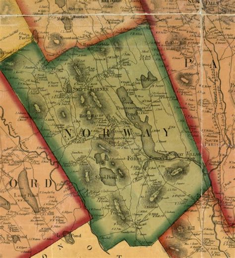 Oxford County Maine 1858 Old Wall Map Reprint With Homeowner Etsy